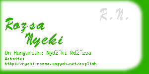 rozsa nyeki business card